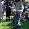 Inon competing in the Hula Hoop contest?