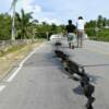 Roads cracked in Bohol